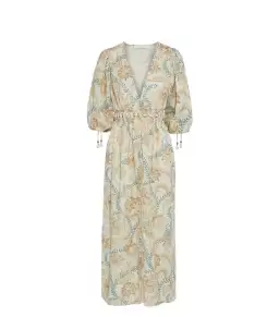 Zimmermann Veneto Floral Shirred Waist Midi Dress Print Size 0 / Size AU 8   for rent on The Volte - image 4