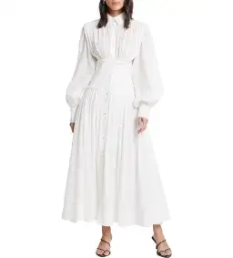 Aje Utopia Long Sleeve Maxi Dress White Size 8