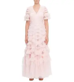 Needle & Thread Phoenix V-neck Gown Pink Size AU8 for rent on The Volte - image 1