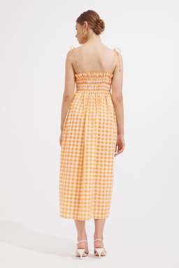 Steele - Sierra Dress - Papaya Check - Size 10 for rent on The Volte - image 4