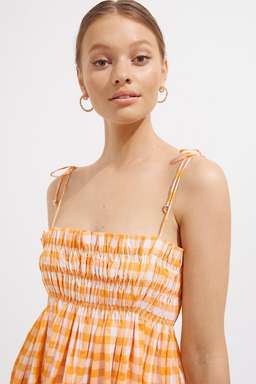 Steele - Sierra Dress - Papaya Check - Size 10 for rent on The Volte - image 3