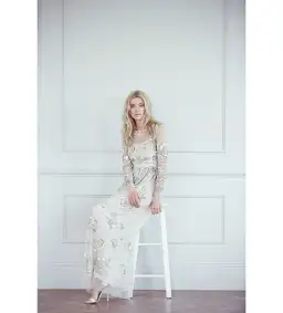 Needle & Thread Garden Scatter Sequin Maxi Dress in Cream  Size 8  for rent on The Volte - image 1