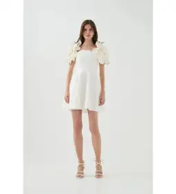 Aje Twyla Mini Dress Ivory Size AU 8 for rent on The Volte - image 1