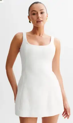 Meshki Beth Tweed Mini Dress White Size AU 6