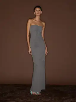 Paris Georgia Minimal Ruffle Top & Skirt Set Grey Size 10