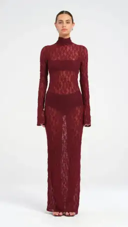 Benni Dante Maxi Dress in Maroon Size 8  for rent on The Volte - image 2