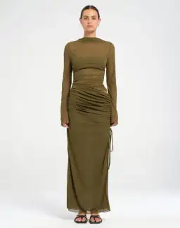 Benni Mable Maxi Dress in Khaki Size 8  for rent on The Volte - image 1