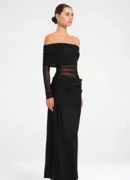 Benni Yasmin Off-shoulder Maxi Dress  Black Size 10 for rent on The Volte - image 3