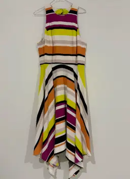 Veronika Maine Striped Halter Midi Dress Multi Size  12 for rent on The Volte - image 2