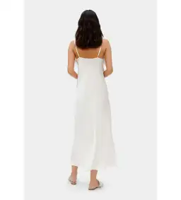 Sleeper Boheme Slip Midi Dress with Feathers in White Size 8 for rent on The Volte - image 2