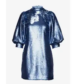 Ganni Forever Sequin Mini Dress in Blue Size 10 for rent on The Volte - image 4
