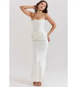 House of CB Persephone Corset Dress Ivory Size AU 10  for rent on The Volte - image 2