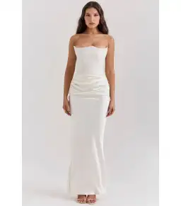 House of CB Persephone Corset Dress Ivory Size AU 10  for rent on The Volte - image 1