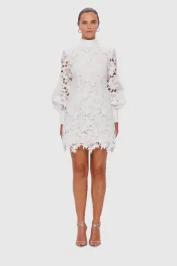 Leo Lin Isla Lace Mini Dress Snow Size 12 for rent on The Volte - image 1