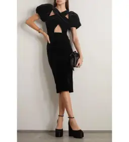 Christopher Kane The Mickey Velvet Dress in Black Size AU 10