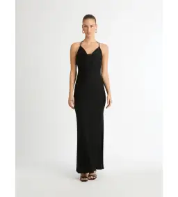 SHEIKE Ivy Draped Maxi Dress in Black Size AU 10