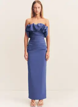 Shona Joy Campbell Strapless Dress Blue Size 6 for rent on The Volte - image 1