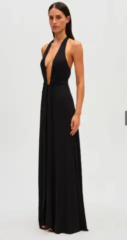 Misha Jennifer Cupro Maxi Dress Black  Size 8 for rent on The Volte - image 2