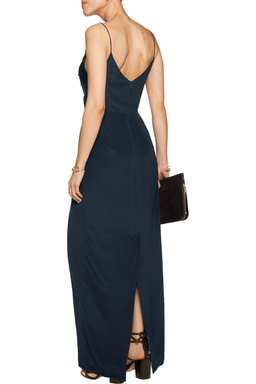 Zimmermann Pleated Silk Maxi Dress Navy Size 8