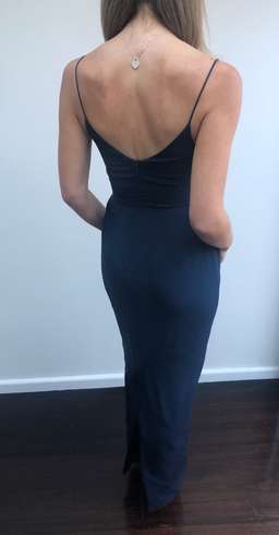 Zimmermann Pleated Silk Maxi Dress Navy Size 8