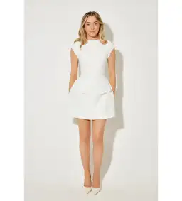 Odd Muse The Ultimate Muse Cap Sleeve Mini Dress White Size S/AU 8  for rent on The Volte - image 1