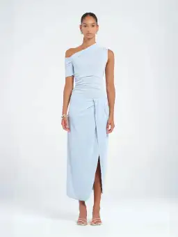 BENNI Cleo One Shoulder Maxi Dress Sky Size AU 8 for rent on The Volte - image 1