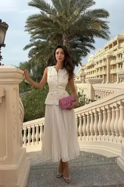 Self-portrait Sequined Bouclé Midi Dress White Size AU 12 for rent on The Volte - image 1