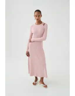 Aje Nina Knit Midi Dress Pink Marle Size M / AU 10
