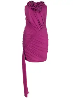 Magda Butrym Strapless Violet Sash Mini Dress Pink  Size S/Au 8  for rent on The Volte - image 3