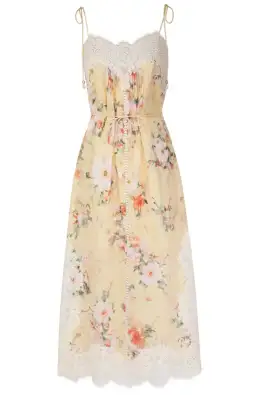 Zimmermann Everley Lace Trim Slip Midi Dress Floral Size AU 14 for rent on The Volte - image 1