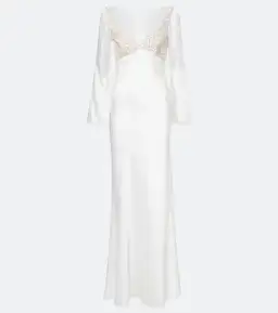 Self-Portrait x Christopher Kane Lace Trimmed Satin Gown White Size 10 for rent on The Volte - image 6