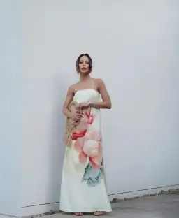 Pasduchas Nostalgia Strapless Maxi Dress Cream Size 8 for rent on The Volte - image 4