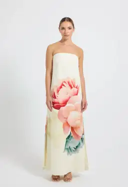 Pasduchas Nostalgia Strapless Maxi Dress Cream Size 8 for rent on The Volte - image 1
