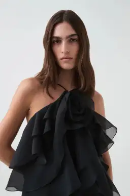 Aje Pandorea Layered Mini Dress Black Size 10 for rent on The Volte - image 2