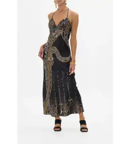 Camilla Chain Detail Slip Dress in Call Me Cleopatra Size  for rent on The Volte - image 1