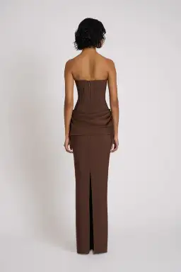 Eliya The Label Hilda Full Length Gown Chocolate Brown Size 8 for rent on The Volte - image 2