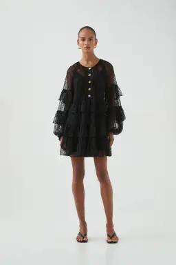 Aje Primrose Mini Dress Black Size 12/L for rent on The Volte - image 1
