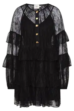 Aje Primrose Mini Dress Black Size 12/L for rent on The Volte - image 4