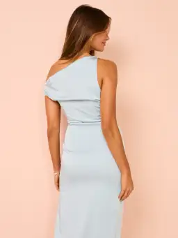 Bec & Bridge Rochelle Asym Midi Dress in Dolphin Blue Size AU 8 for rent on The Volte - image 3