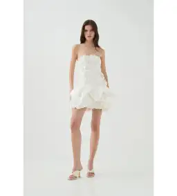 Aje Splendour Mini Dress In Ivory Size 8