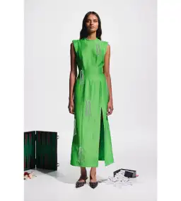 Alemais Dazzle Midi Dress Green Size AU 10