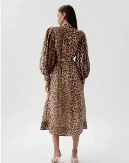 Aje Isabella Leopard Print Midi Shirt Dress in Brown Size AU 16 for rent on The Volte - image 4