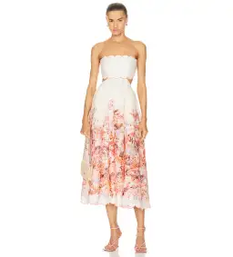 Zimmermann Devi Scallop Midi Dress in Size 3 / AU 12