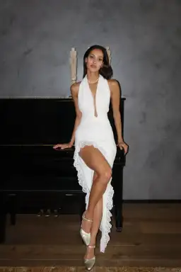 Deconduarte Coco Maxi Dress Ivory Size AU 14 for rent on The Volte - image 1