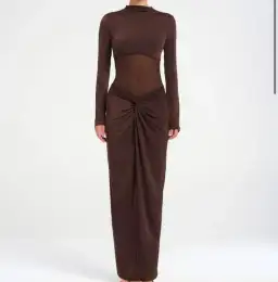Benni Dora Maxi Dress Chocolate Size AU 8 for rent on The Volte - image 1