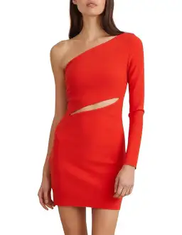 Bec & Bridge Lea One Shoulder Mini Dress Red Size 6
