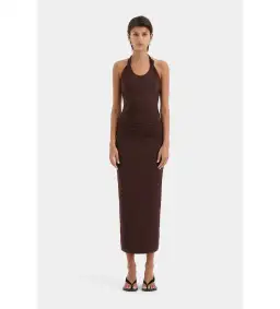 SIR Jacques Knot Midi Dress Chocolate Size AU 8 for rent on The Volte - image 1