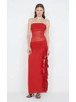 Bec & Bridge Celyse Strapless Maxi Dress in Rouge Red Size 6