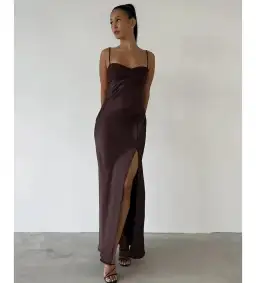 Bec & Bridge Julieta Maxi Dress In Chocolate Brown Size 10 for rent on The Volte - image 1