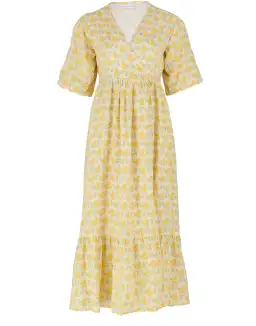 Faithfull the Brand Thulla Wrap Midi Dress in Dahlee Floral Print Size 8 for rent on The Volte - image 4